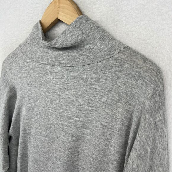 EILEEN FISHER Top PM Petite Tencel Terry Hug Stretch Terry Turtleneck Gray USA - Picture 7 of 14